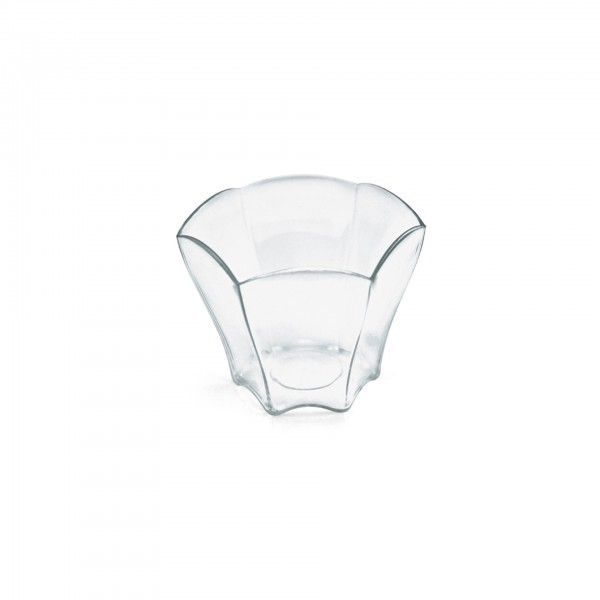 Petit-Becher - Polystyrol - transparent - sechseckig - 24 Stück - extra preiswert
